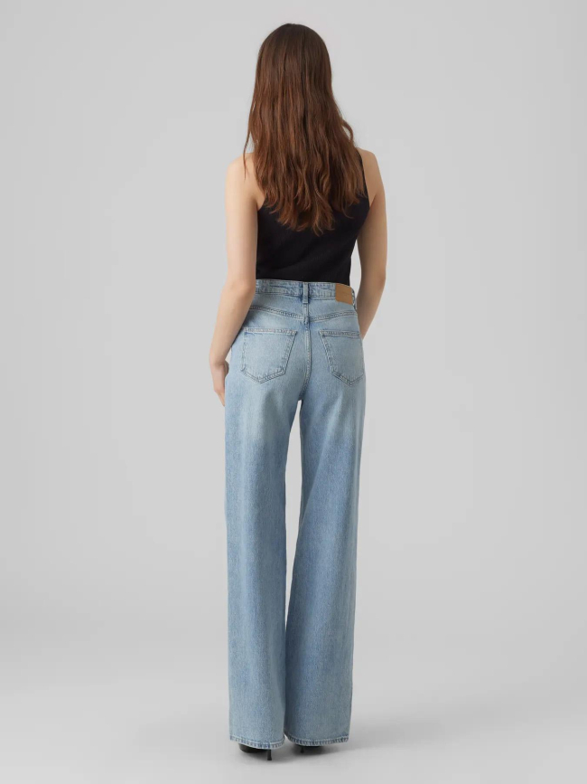 Jean taille haute wide fit vmtessa bleu clair femme - Vero Moda