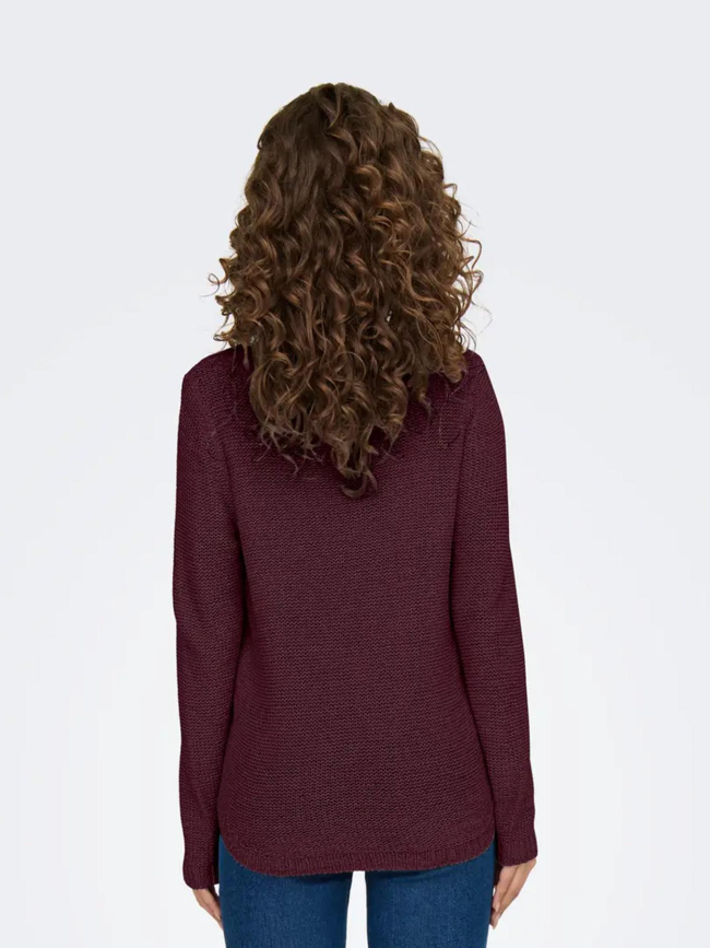 Pull en maille onlgeena bordeaux femme - Only