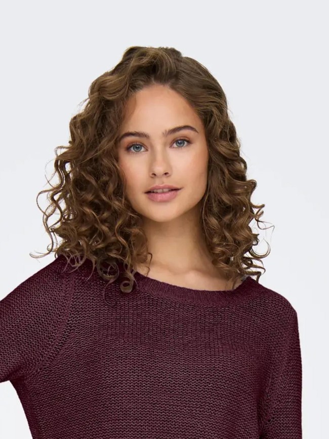 Pull en maille onlgeena bordeaux femme - Only