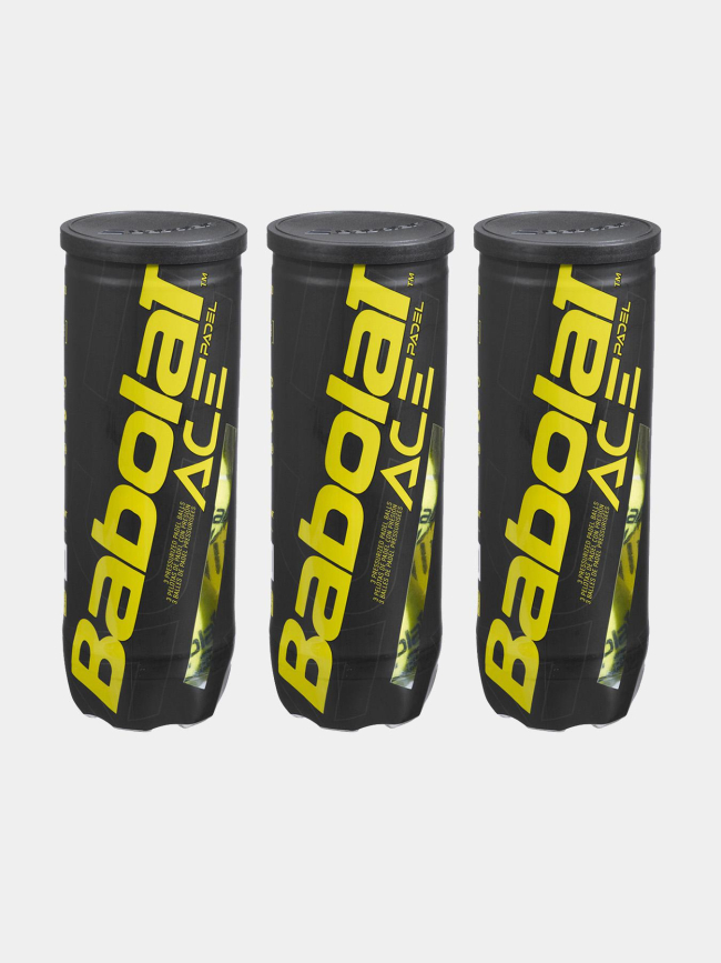 Triple pack de 3 balles de padel ace jaune - Babolat