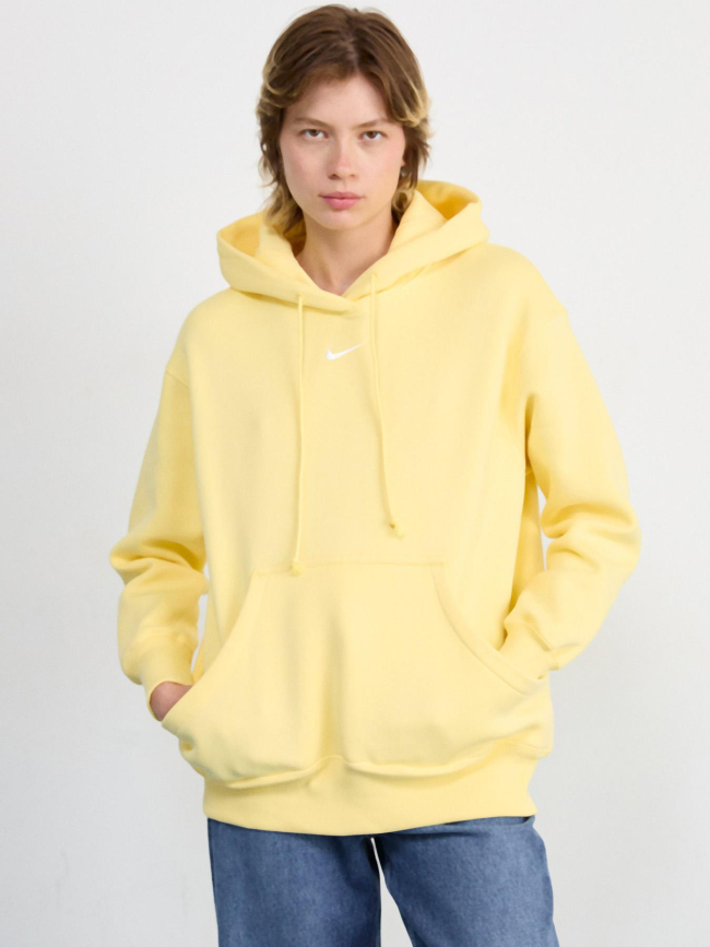 Sweat à capuche phoenix fleece jaune femme - Nike