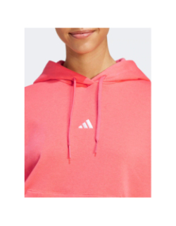 Sweat à capuche logo 3 bandes brodé rose femme - Adidas