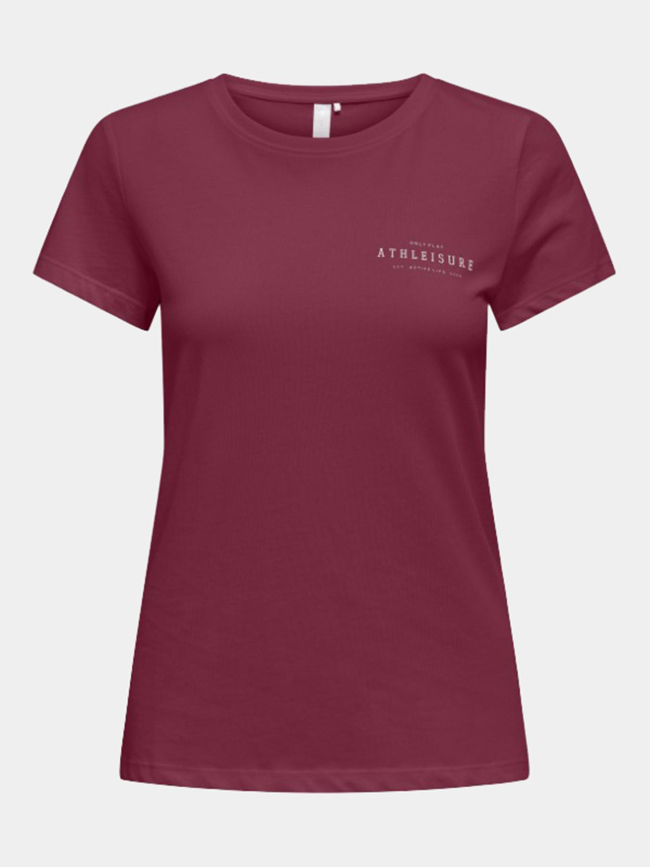 T-shirt de sport onppica life bordeaux femme - Only