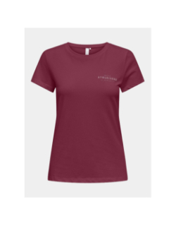 T-shirt de sport onppica life bordeaux femme - Only