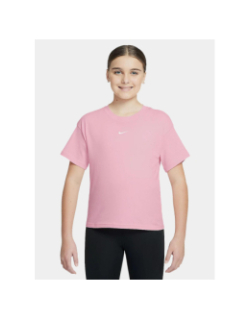 T-shirt à manches courtes boxy essential rose fille - Nike