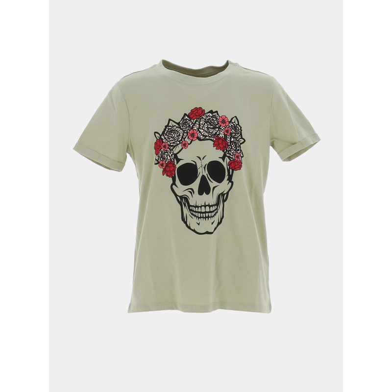 T-shirt à manches courtes kogemma skull kaki fille - Only