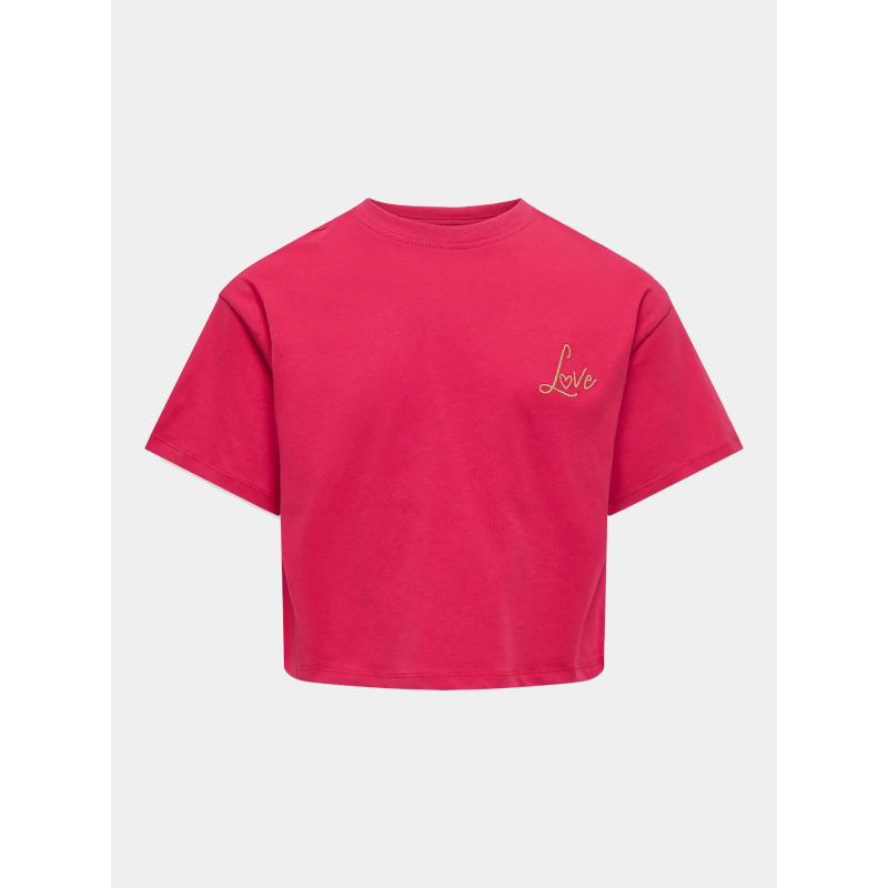 T-shirt à manches courtes kogvilla rose fille - Only