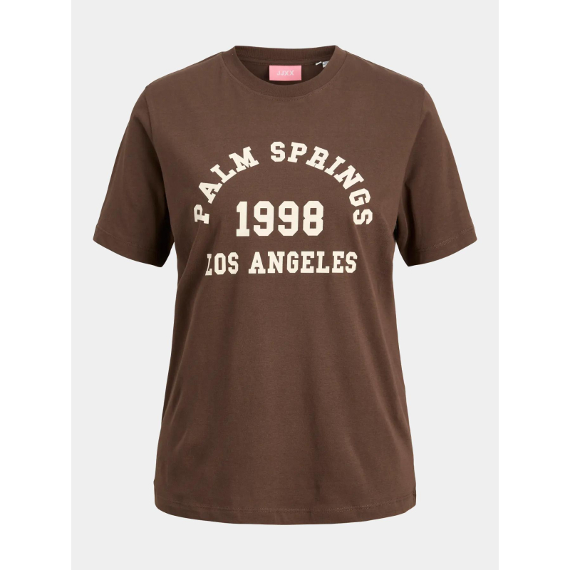 T-shirt jxmerle palm springs marron femme - JJXX