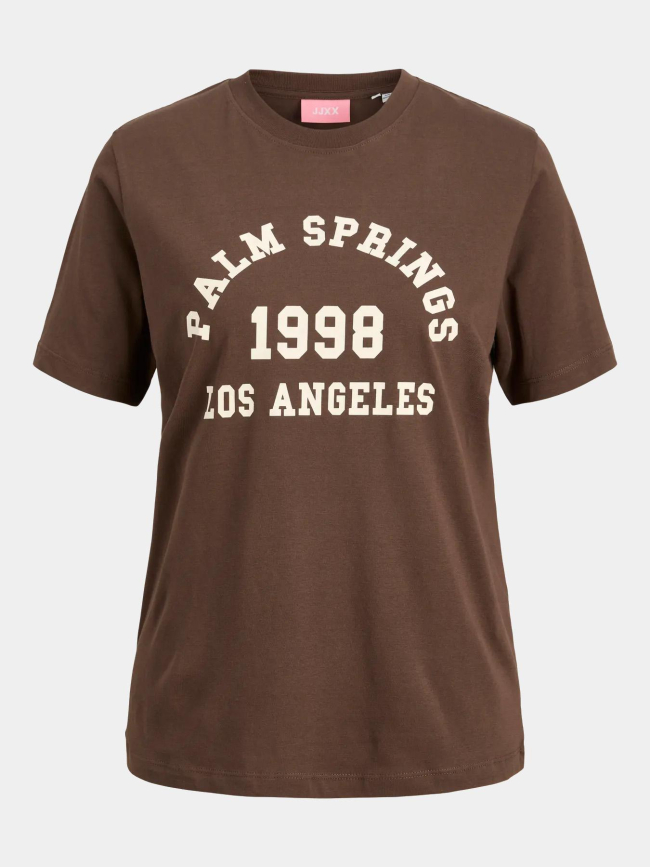 T-shirt jxmerle palm springs marron femme - JJXX