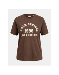 T-shirt jxmerle palm springs marron femme - JJXX