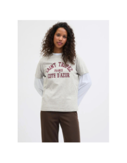 T-shirt jxmerle st tropez gris femme - JJXX