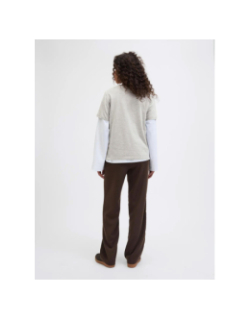 T-shirt jxmerle st tropez gris femme - JJXX