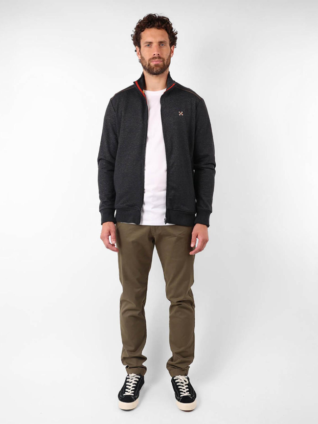 Sweat zippé chiné sakop gris homme - Oxbow