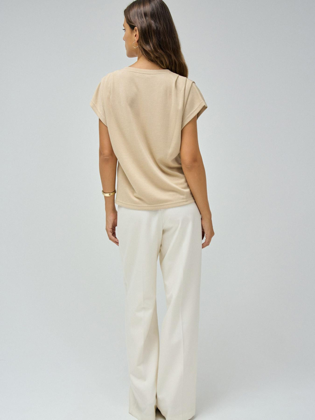 T-shirt avec maille dorée beige femme - Salsa