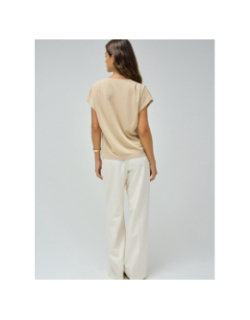 T-shirt avec maille dorée beige femme - Salsa