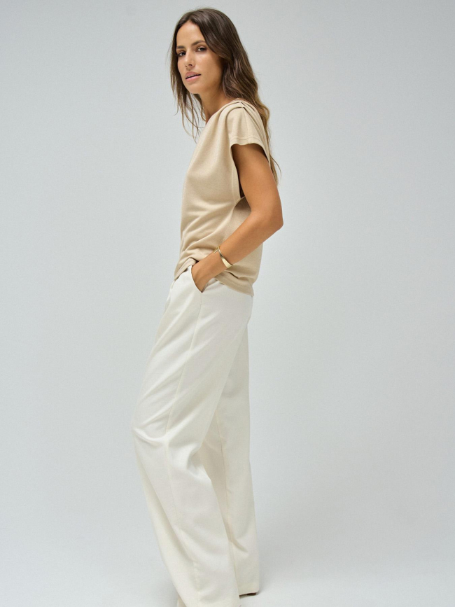 T-shirt avec maille dorée beige femme - Salsa