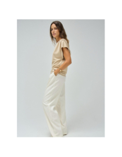 T-shirt avec maille dorée beige femme - Salsa