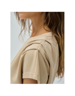 T-shirt avec maille dorée beige femme - Salsa