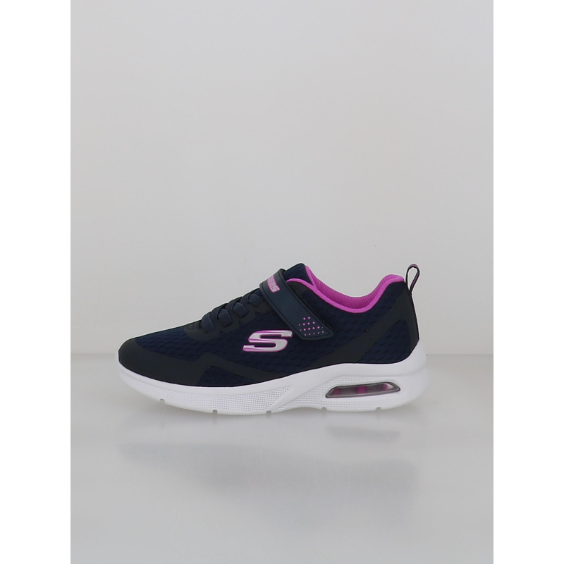 Basket microspec max bleu marine et rose enfant - Skechers