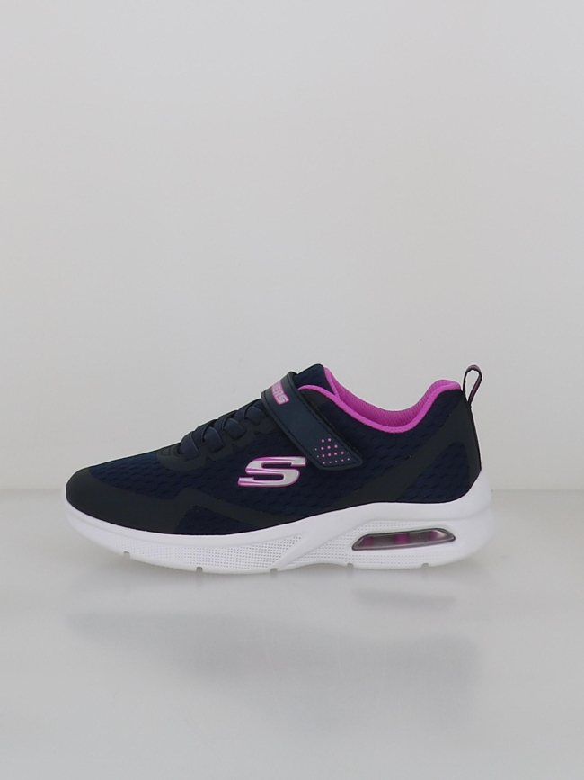 Basket microspec max bleu marine et rose enfant - Skechers