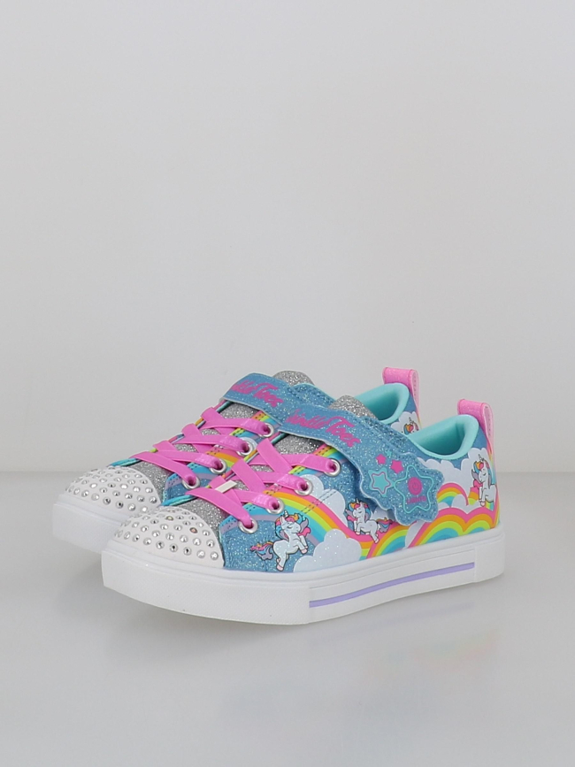 Baskets lumineuses twinkle toes rainbow multicolore fille - Skechers