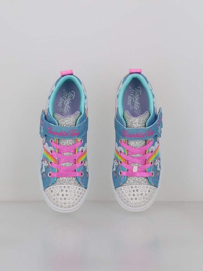 Baskets lumineuses twinkle toes rainbow multicolore fille - Skechers