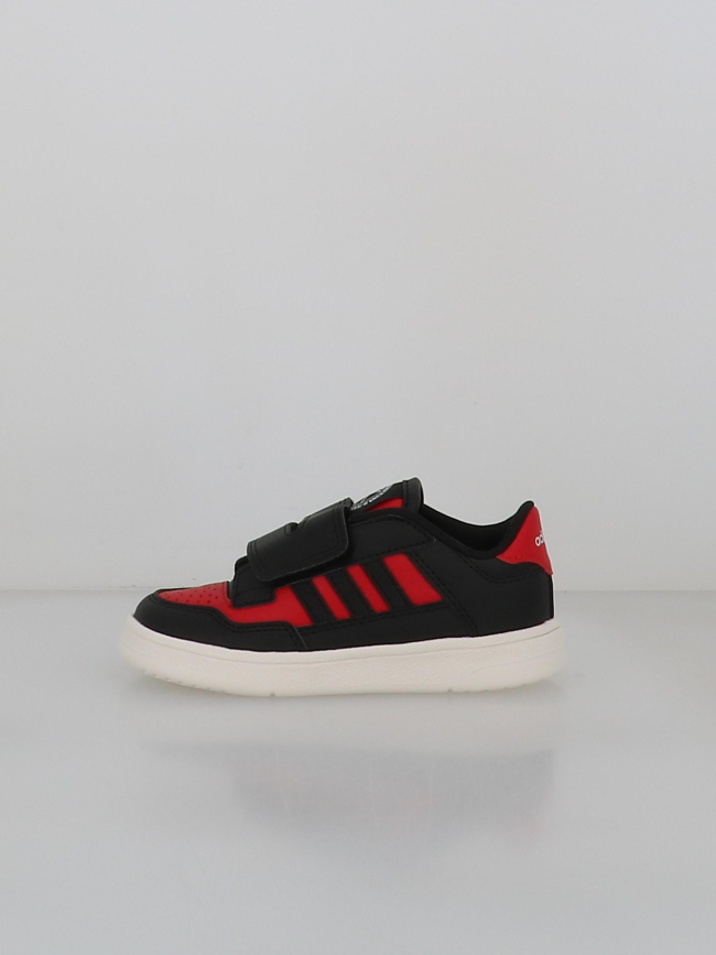 Basket rapid court noir et rouge bébé - Adidas