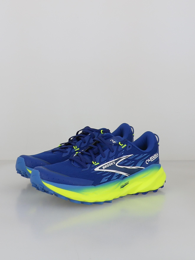 Chaussures de trail cascadia 19 bleu jaune homme - Brooks