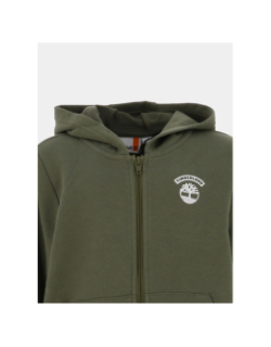 Sweat à capuche zippé en molleton kaki garçon - Timberland