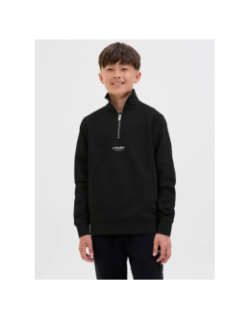 Sweat à col zippé jjesoho noir garçon - Jack & Jones