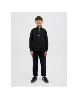 Sweat à col zippé jjesoho noir garçon - Jack & Jones