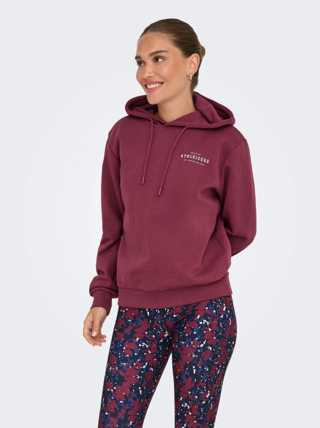 Sweat à capuche loose fit onpicca life bordeaux femme - Only