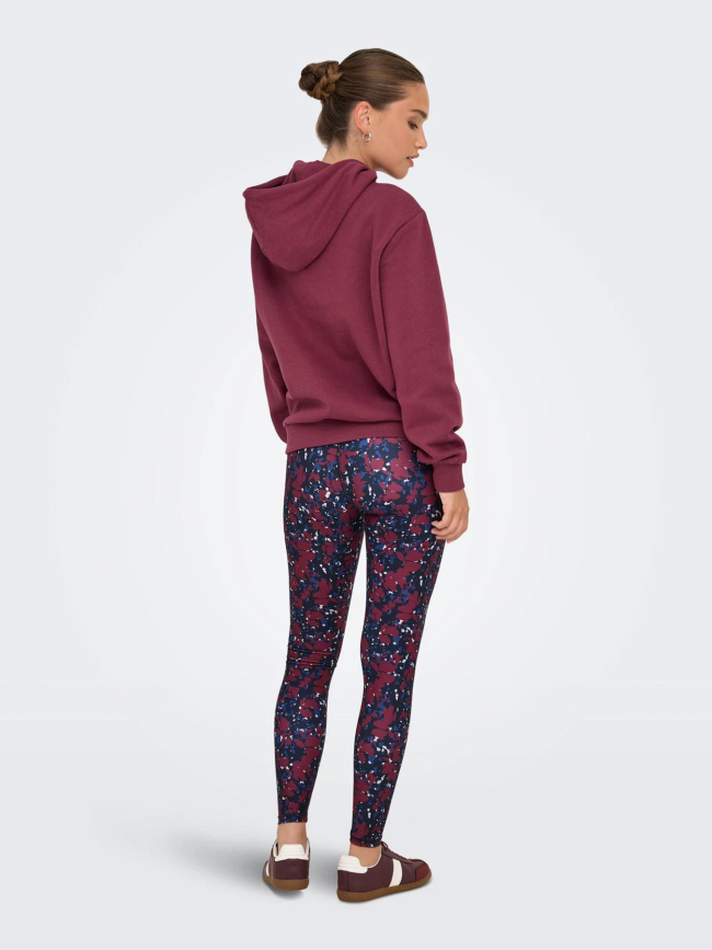 Sweat à capuche loose fit onpicca life bordeaux femme - Only