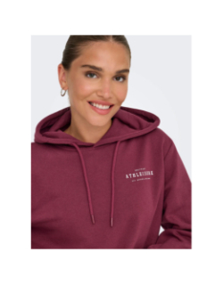 Sweat à capuche loose fit onpicca life bordeaux femme - Only