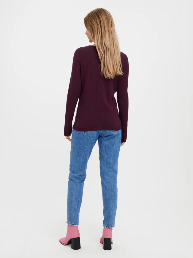 Pull en maille structuré vmcare bordeaux femme - Vero Moda