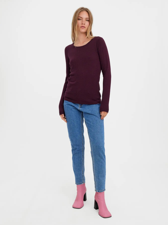 Pull en maille structuré vmcare bordeaux femme - Vero Moda