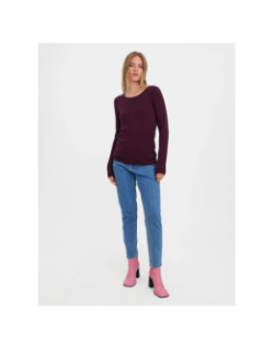 Pull en maille structuré vmcare bordeaux femme - Vero Moda
