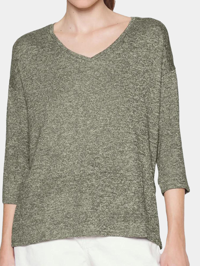 Pull fin manches 3/4 et col v vmbrianna vert femme - Vero Moda