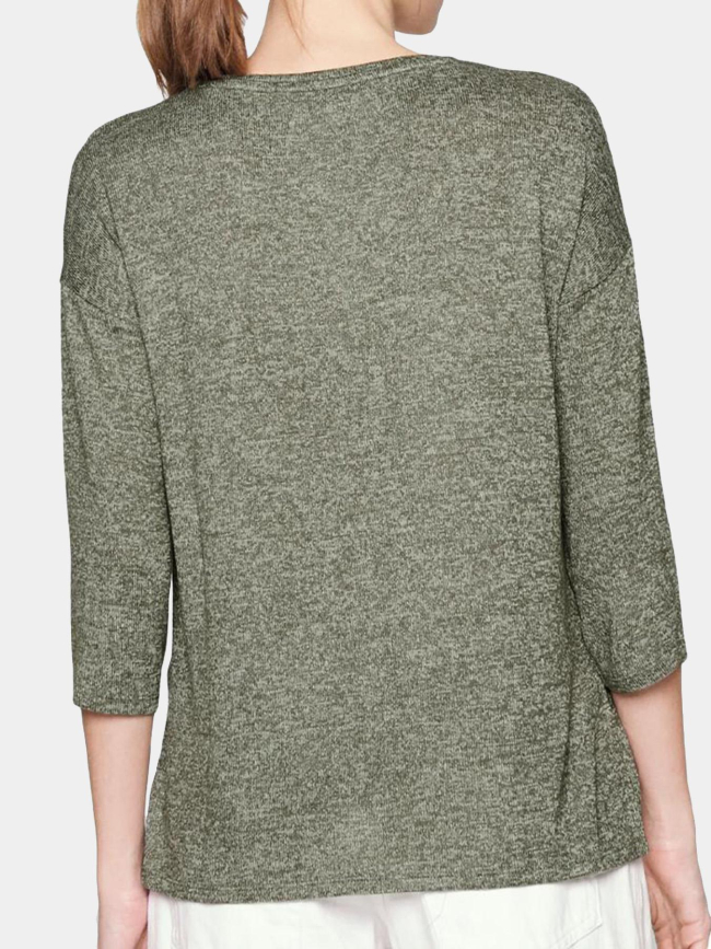 Pull fin manches 3/4 et col v vmbrianna vert femme - Vero Moda