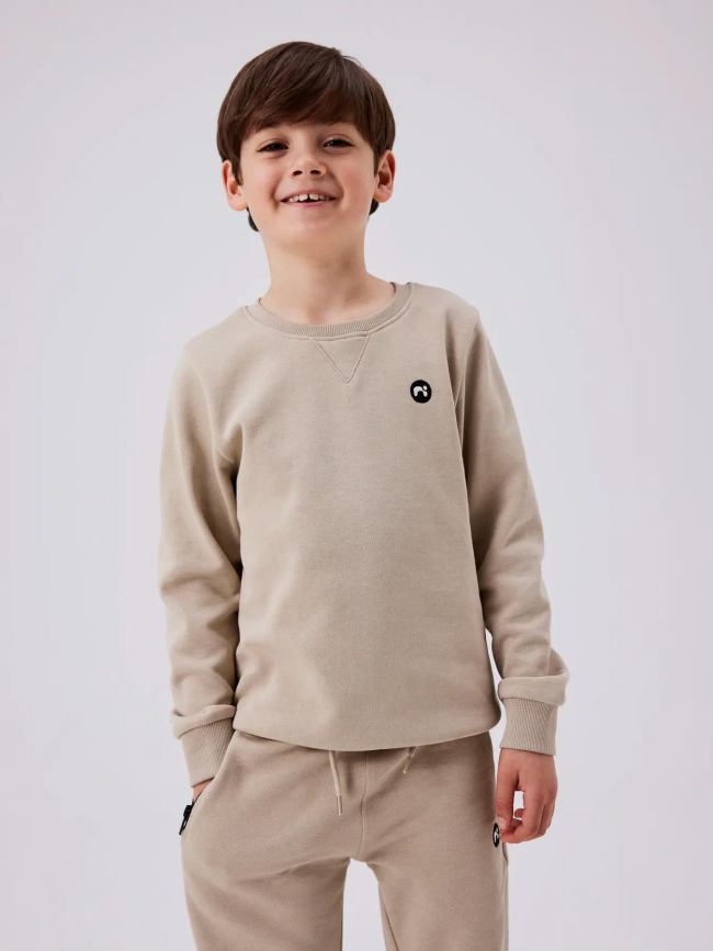 Sweat à col rond nkmvimo beige garçon - Name It