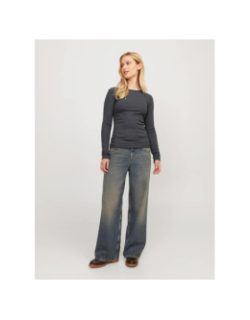 Top manches longues côtelé freya gris femme - Jjxx