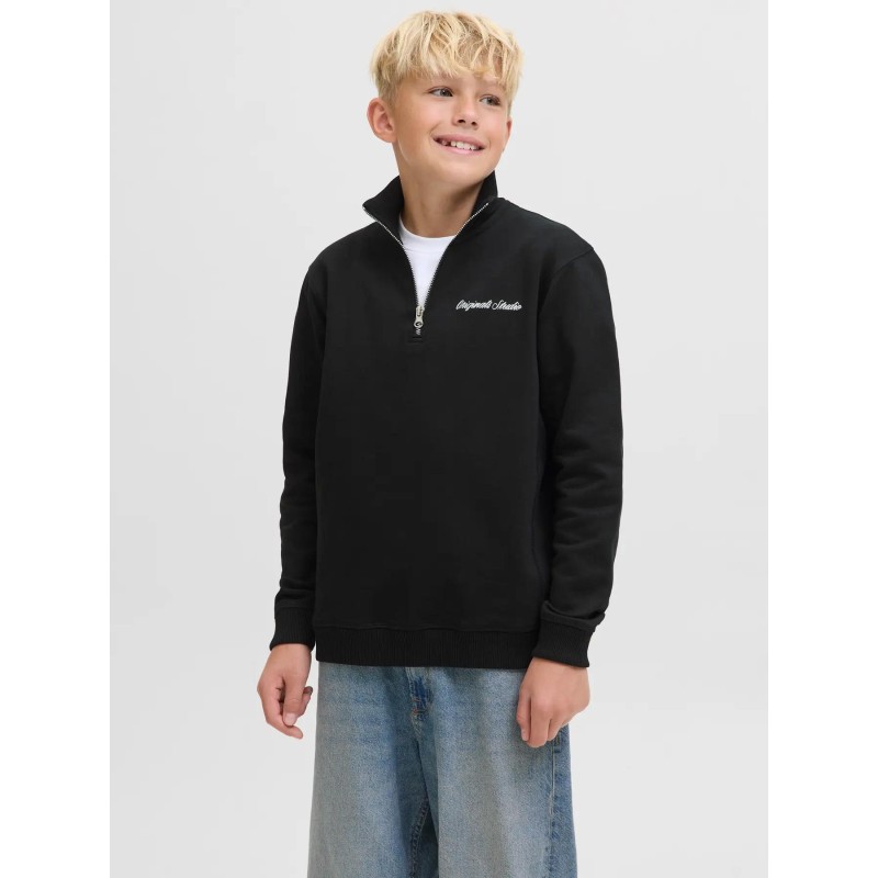 Sweat à col zippé jornorrebro noir garçon - Jack & Jones