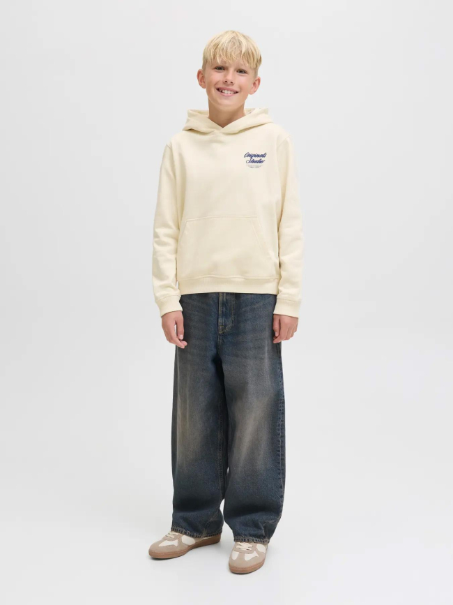 Sweat à capuche jornorrebro beige garçon - Jack & Jones