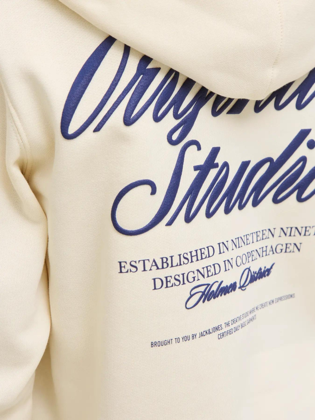 Sweat à capuche jornorrebro beige garçon - Jack & Jones
