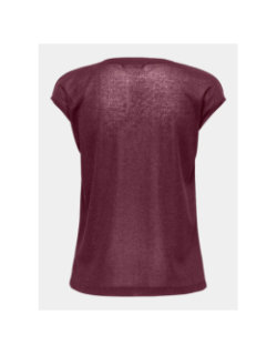 T-shirt à paillettes silvery bordeaux femme - Only