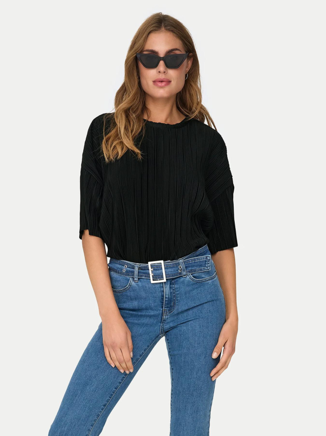 T-shirt plissé ravenna noir femme - Only