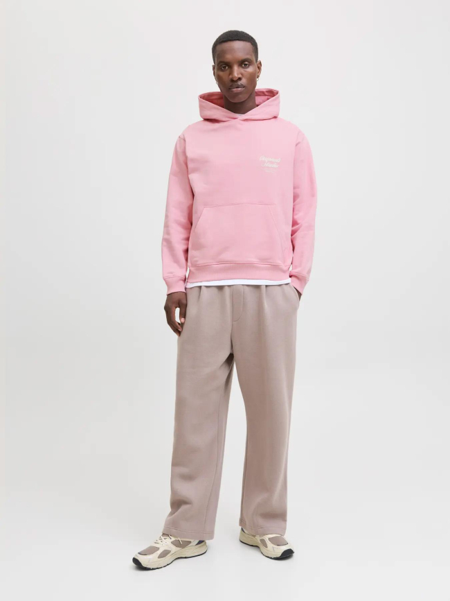 Sweat à capuche jornorrebro typo rose homme - Jack & Jones
