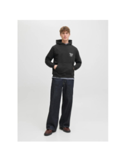 Sweat à capuche jornorrebro typo noir homme - Jack & Jones