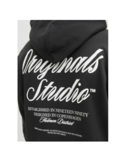 Sweat à capuche jornorrebro typo noir homme - Jack & Jones