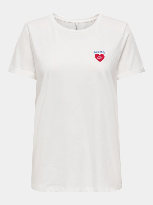 T-shirt alli frenchie blanc femme - Only